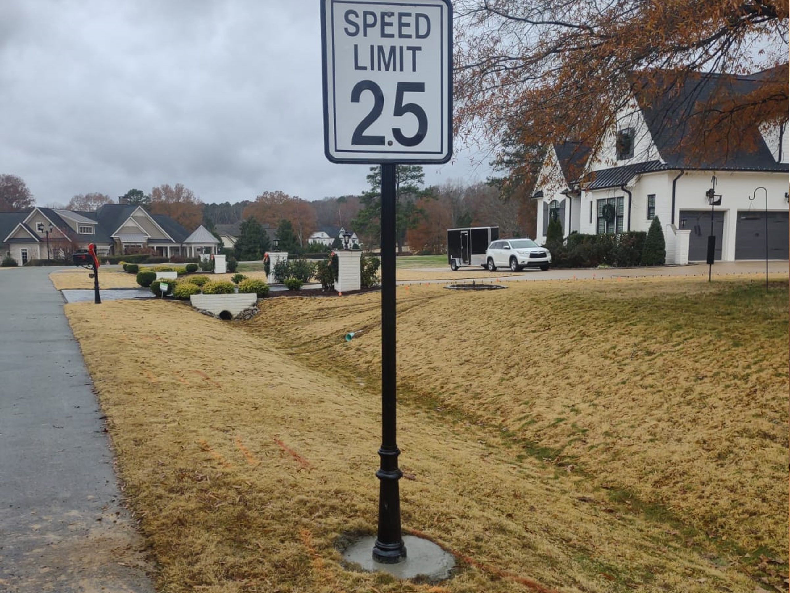 Sign Installation With Concrete Footings