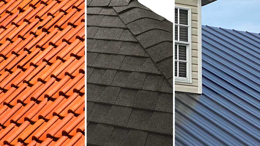 Roofing and differences between shingles, metal roofing and clay tile