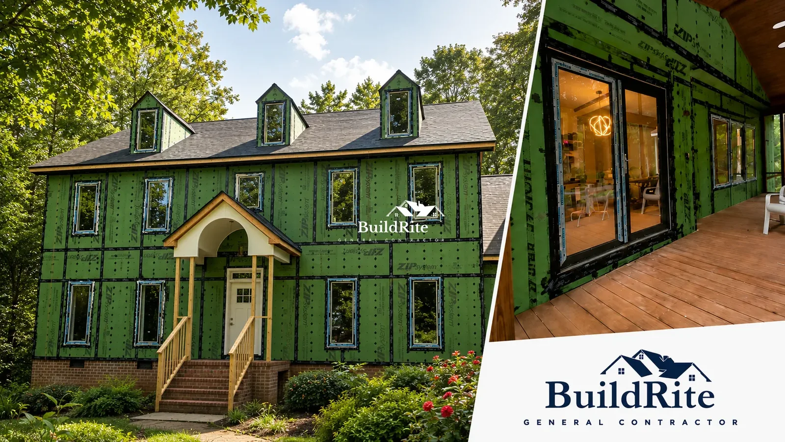 BuildRite European windows, ZIP System sheathing and roofing project in Apex, North Carolina